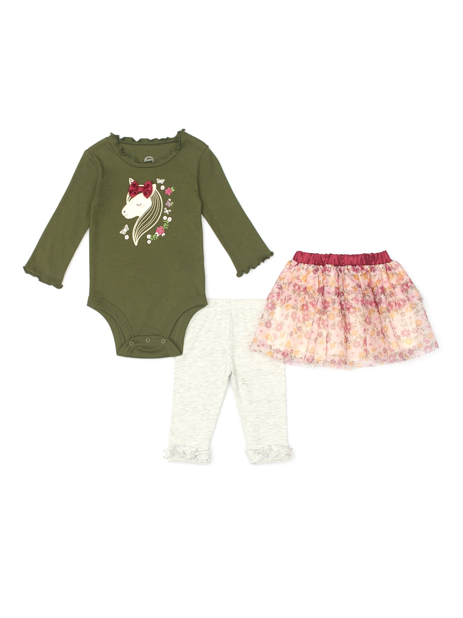 green baby girl outfit