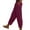 Hot Pink, variant on YUGYXL Women's Linen Tapered Pants Trendy Side Button Long Pants Stretch Waist Trousers with Pockets Beige XXL