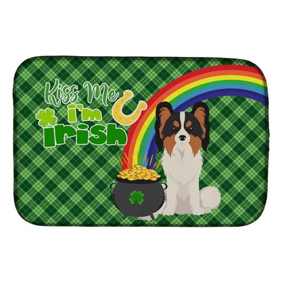 Tricolor Papillon St. Patricks Day Dish Drying Mat