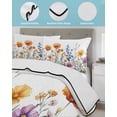thumbnail image 4 of Quilts Twin XL Size, Spring Floral Soft Comforter Bedding Set for Bed, Yellow Pink Flowers Pastoral Lightweight Quilted Bedspread with Pillow Cover(2 Pieces) for All Season, 68x98 Inch, 4 of 6