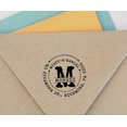 thumbnail image 4 of Printtoo Personalized Self Inking Return Address Stamper Custom Round Initial Monogram Rubber Stamp-Blue, 4 of 4