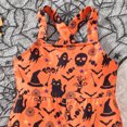 thumbnail image 5 of Cotton Halloween Romper Toddler Baby Girls Halloween Jumpsuit Sleeveless Sling Flared Bottoms Pumpkin Romper, 5 of 6