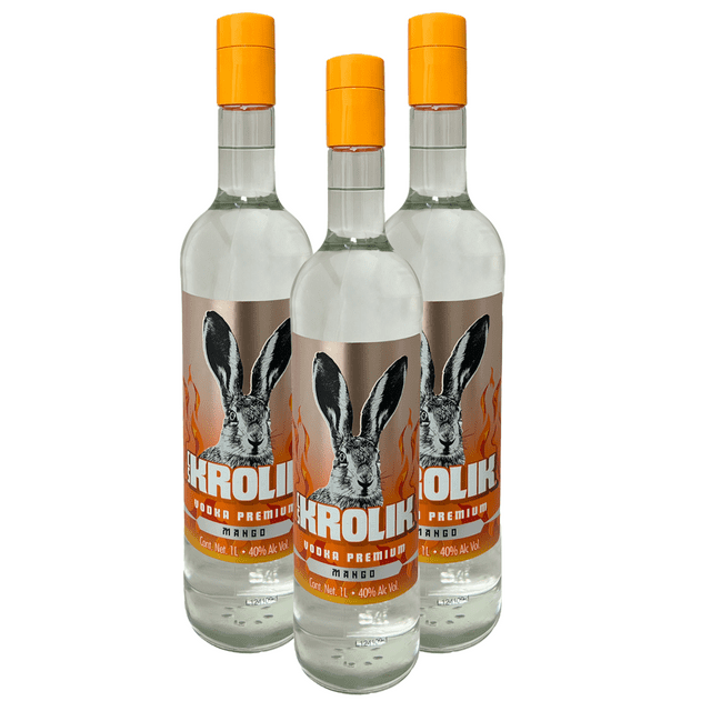 Tripack Vodka Cs Krolik Premium Sabor Mango 1000 Ml Vodka Premium