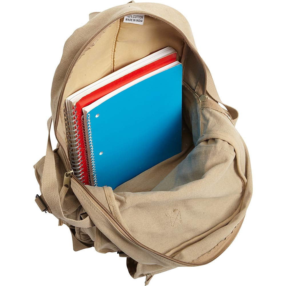 Fox Outdoor Retro Balkan Explorer Rucksack – Aus Farbig Gewaschener Leinwand, Mit Vielen Taschen