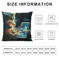 thumbnail image 5 of HENGT  Fathers Day Pillow Covers Animal Pillow Covers  Cat Throw Pillow Cover Funny Cellphone Selfie Smile Square Pillow Case Cushion Cover for Father's Day Home Car Decorative, 5 of 5