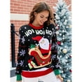 thumbnail image 4 of Women's Ugly Funny Cute Christmas Tree Snowflake Reindeer Santa Sweater Knitted Pullover Tops Black XXXL, 4 of 7