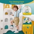 thumbnail image 6 of Freestanding 9IN1 Toddler Slide Playset with Playhouse,Kids Climber Playground,w/Basketball Hoop,Telescope,Indoor Outdoor Toys,Xmas Gift(Green&Yellow&White), 6 of 21