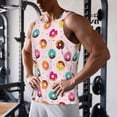 thumbnail image 6 of Haiem Colorful Donuts Men Workout Tank Top Gym Bodybuilding Sleeveless Muscle T Shirts Athletic Tank Breathable Workout Shirt-3X-Large, 6 of 8