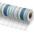 thumbnail image 2 of Blue Striped Embossed Textured Wrapping Paper, Minimalist Blue Green Gift Wrap for Men, Baby Boy, Graduation, Birthday, Baby Shower, Father's Day, 17" x 33', 2 of 7