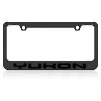 Stealth Black GMC Yukon DC Logo Premium Stainless Steel License Plate Frame