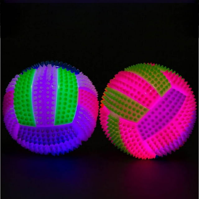 HUASHENG Balle de Volley-Ball à DEL Clignotante Qui Rebondit Hérisson Jouet pour Enfants Changement de Couleur