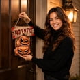 thumbnail image 5 of Halloween Wooden Hanging Sign Spooky Pumpkin NO ENTRY Door Plaque Outdoor Front Porch Yard Decor, 5 of 7