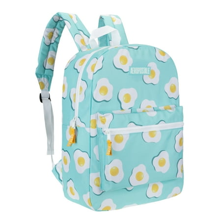 Aeropostale  Backpack for School, College, and Travel， Water Resistant Bookbag Light Blue Egg