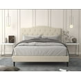 thumbnail image 1 of HMD Mason Twin Tufted Upholstered Platform Bed, Beige, 1 of 5