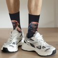 thumbnail image 6 of Pofeuu White Purple Flower Chicken Print Crew Socks, Adult Running Hiking Socks for Youth and Adult, 6 of 6