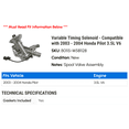 thumbnail image 2 of Variable Timing Solenoid - Compatible with 2003 - 2004 Honda Pilot 3.5L V6, 2 of 2