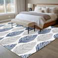 thumbnail image 4 of Navy Blue Grey Leaves Area Rug 5x7 FT, Non Slip Bedroom Throw Carpet, Summer Tropical Plant Aesthetics Washable Soft Floor Carpet Non-Shedding Rug for Dining Room Bedside Classroom Desk, 4 of 9
