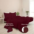 thumbnail image 4 of ROYALE Burgundy Duvet Cover Queen Size - Washed Duvet Cover Set, 3 Piece Double Brushed Duvet Covers with Button Closure - 1 Duvet Cover 90x90 inches and 2 Pillow Shams - Comforter Cover, 4 of 8