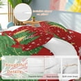 thumbnail image 2 of Christmas Tree Comforter Set California King Size, Winter Snowflakes Green Gold Tree Watercolor Red Bottom Soft Bedding Set for Man Woman, 4 Pieces Duvet Cover Set with Fitted Sheet, 2 Pillowcases, 2 of 9