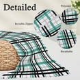 thumbnail image 6 of Teal Black Plaid Queen Size Pillow Cover, Pillowcase Protectors with Zipper, Breathable Decorative Throw Pillow Case Cover, Farmhouse Teal Black Checkered Pillow Shams for Couch Sofa 20x30Inch, 6 of 8