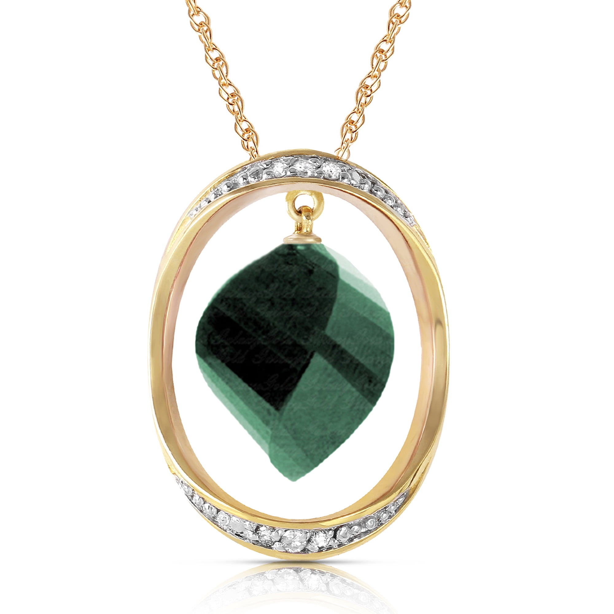 Galaxy Gold 14K Solid Gold 15.35 Carat Natural Diamond Briolette Necklace for Women - Yellow Gold Fine Jewelry