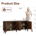 thumbnail image 3 of LKTART 63" Walnut Solid Wood Sideboard with Storage, Kitchen Buffet Cabinet Credenza Accent Console Table for Dining Living Room, Roman Legs Ash Veneer Dovetail Door Trim, 3 of 8