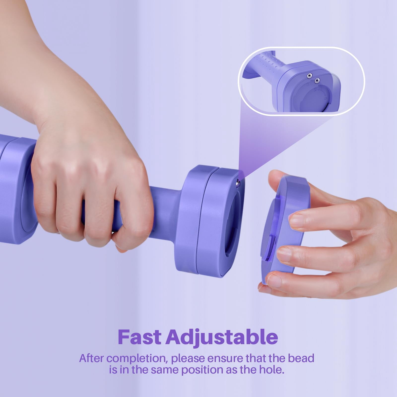Adjustable Dumbbell Set  4 In 1 Free Weight For Women Hand At Home Each 2lb 3lb 4lb 5lb With Tpu Soft Rubber Handle Gym Aquatic Fitness Equipment Purple