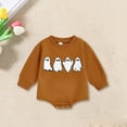 thumbnail image 2 of Mercatoo Baby Halloween Clothes 𝐍ewborn Boys Girls Bubble Romper Sweatshirt Ghos𝘁 Pattern Long Sleeve Crewneck Outfit, 2 of 5
