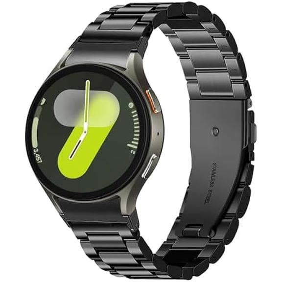 Galaxy Watch 7 6 5 4 FE 40mm 44mm 45mm Stainless Steel Band, No Gap Bussiness Metal Bands for Big Wrist Compatible with SAMSUNG Galaxy Watch 6 4 Classic 43 47 42 46mm for Men