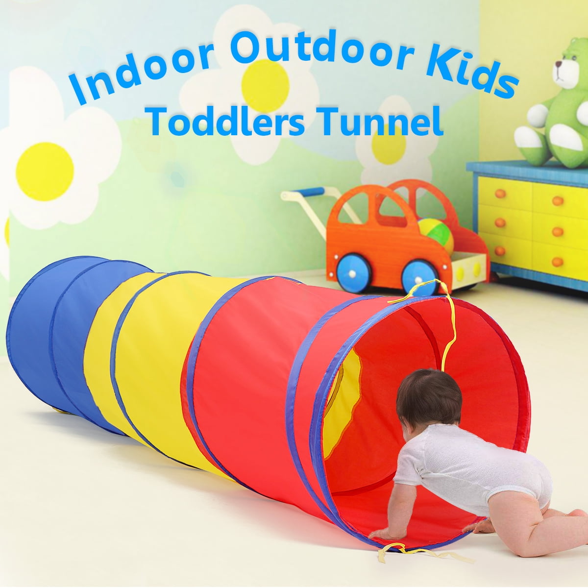 Kids Tunnel Tent Cubby,Toddlers Pop Up Play Crawl Playhouse Indoor