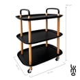 thumbnail image 2 of Carrito de Bar 3 Niveles LUMO Mesa de Servicio Negro 58x37x88 cm, 2 of 7