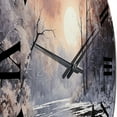 thumbnail image 3 of Designart "Papercut of a Winter River IV" Landscapes Oversized Wall Clock, 3 of 5