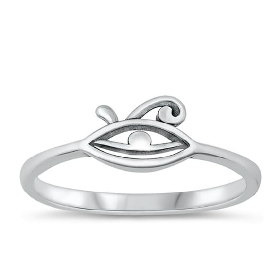 Unique Eye of Horus Ring .925 Sterling Silver Projection Band Jewelry Female Male Unisex Size 8