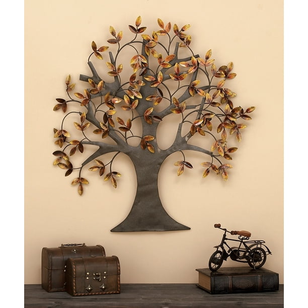DecMode Indoor Brown Iron Trees and Nature Wall Decor, Set of 1 ...