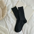 thumbnail image 2 of IWRICH Women's Mid Calf Tube Socks Rib Retro Casual Thin Cute Knit Comfy Breathable Dress Socks Black, 2 of 3