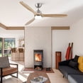 thumbnail image 2 of Wellspeed 52 in. Solid Wood Ceiling Fan with Dimmable Light and Remote Control, 6 Speeds Reversible DC Motor, for Indoor, Brushed Nickel, 2 of 10