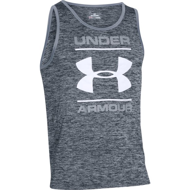 Under Armour Camiseta sin mangas UA Tech para hombre, gris, mediana