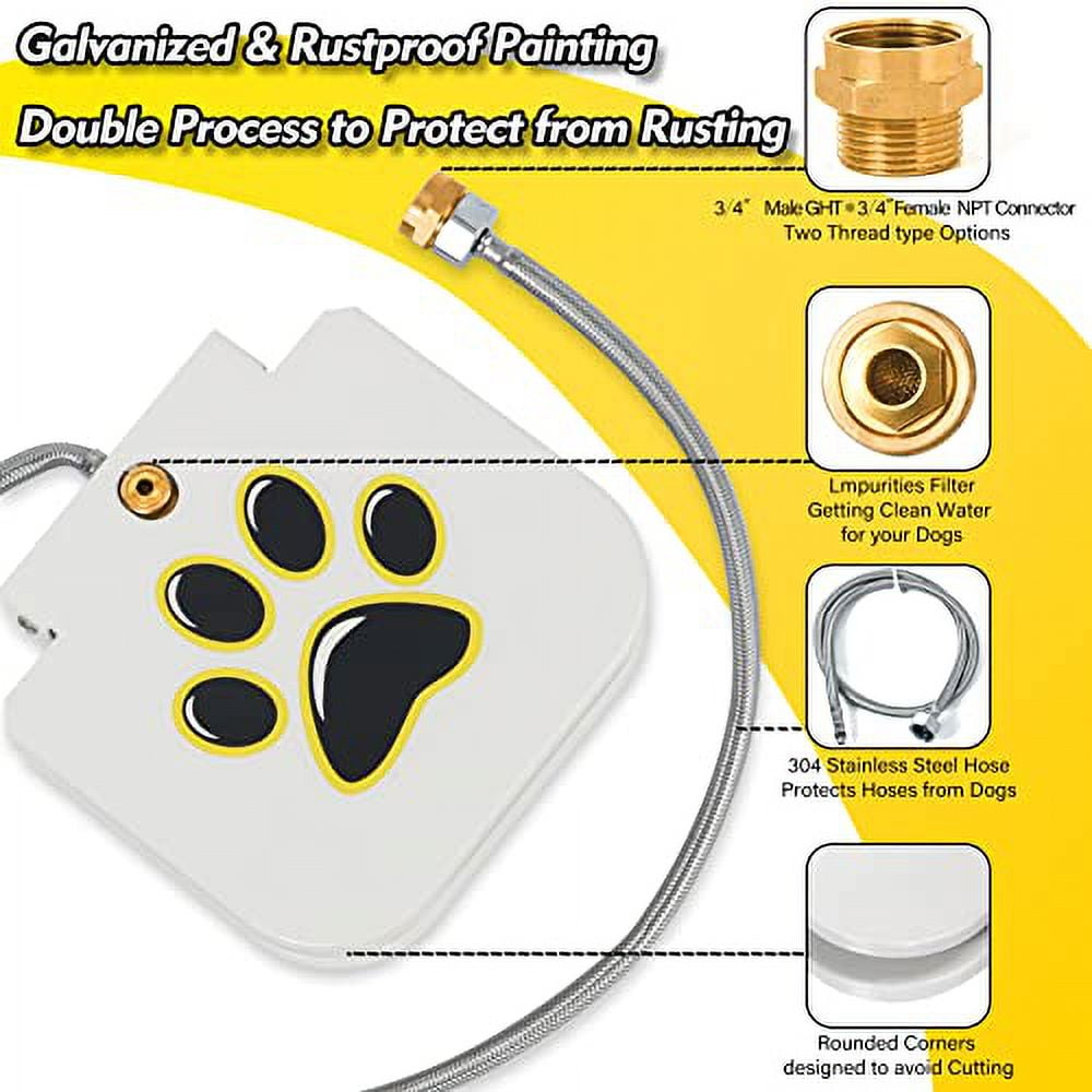 Paw Activated Water Fountain, Includes 304 Stainless Steel Dog Hose