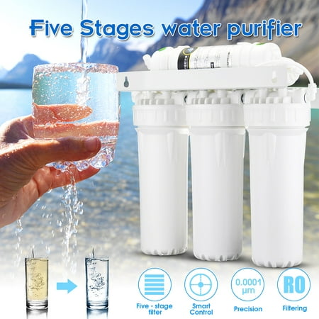 5-Stage Water Filter System Reverse Osmosis RO Filtration Home Faucet Valve Drinking Clean
