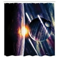 thumbnail image 3 of Ambesonne Galaxy Shower Curtain, Planet Earth Stardust, 69"Wx84"L, Purple Blue, 3 of 5