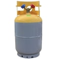 thumbnail image 1 of Mastercool 62010 Tanque de recuperación de refrigerante gris/amarillo de 30 lb sin interruptor de flotador y FL-M (7/16-20), 1 of 1