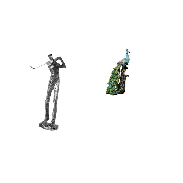 Figura de golfista,Estatua de golfista de resina,figura de golfista,decoración del hogar,Figura de escritorio,Estante de estatua de pavo real para escritorio,decoración del hogar,Figura