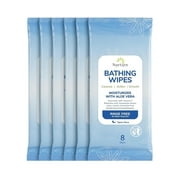 Nurture Valley Rinse Free Bathing Wipes, Body Wet Wipe, Aloe Vera Scent, 48 Count, 6 Pack