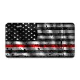 thumbnail image 1 of SignMission A-LP-03-14 Aluminum License Plate - America Grunge Flag in the Wind Red, 1 of 1