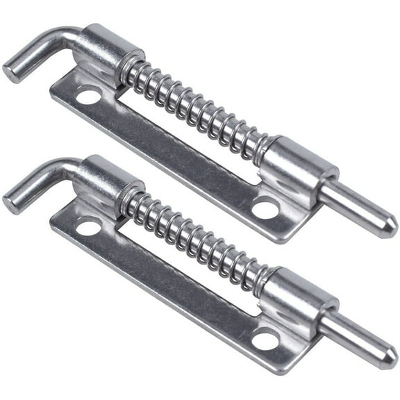 2X Hardware Spring Loaded Metal Security Bolt Latch 3.5 inch Long Silver Tone