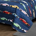 thumbnail image 4 of Lush Decor Courtepointe Voitures de Course Marine Ensemble 3 Pcs Full/Queen, 4 of 4