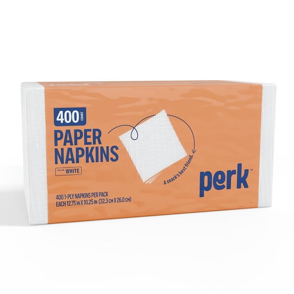 Staples Perk Luncheon Lunch Napkin 1-ply White 400 Napkins/Pack (PK28584)