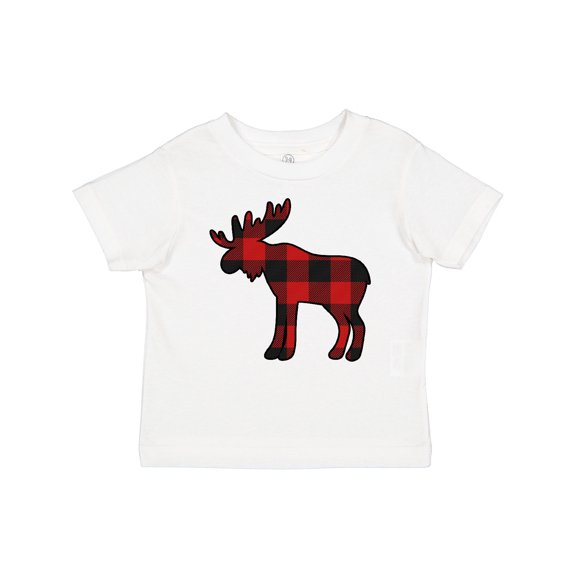 Inktastic Moose Silhouette Plaid Boys or Girls Baby T-Shirt