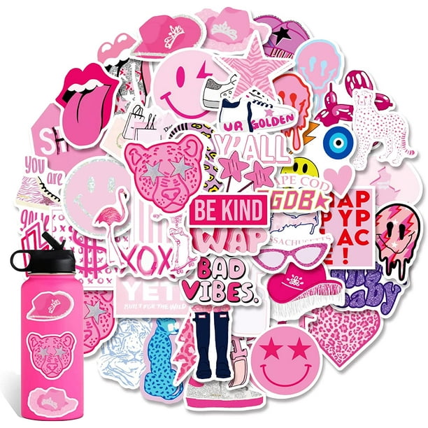 Hottest 50 pcs Pink Stickers - Pink Gifts for Women, Girls - Pink