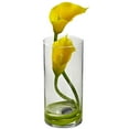 thumbnail image 2 of Nearly Natural Calla Lily Artificial Flower with Vase (Set of 2), Yellow, 2 of 2